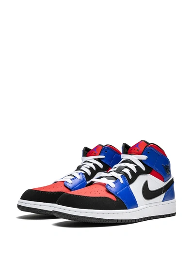 Shop Jordan Air  1 Mid "top 3" Sneakers In Blue