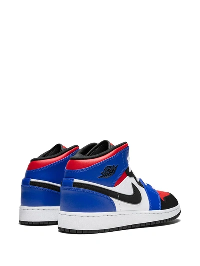 Shop Jordan Air  1 Mid "top 3" Sneakers In Blue