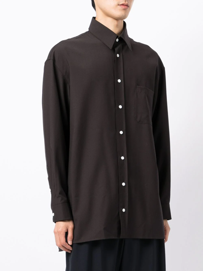 Shop Uniforme Oversize Cool Wool Shirt In Black