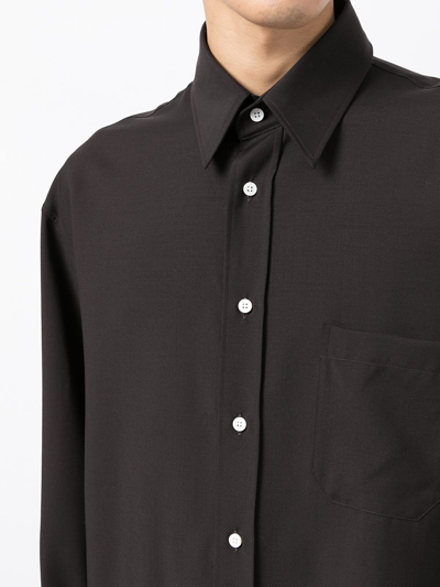 Shop Uniforme Oversize Cool Wool Shirt In Black