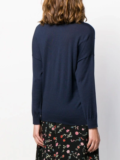 Shop Red Valentino Bow Tie Jumper In Blue