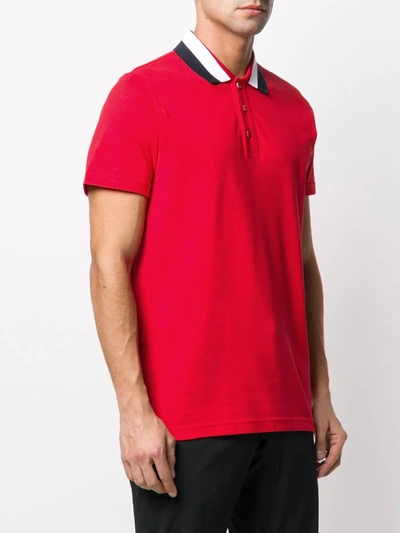 Shop Rossignol Racer Stripe Collar Cotton Polo Shirt In Red