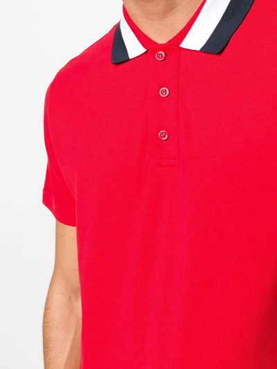 Shop Rossignol Racer Stripe Collar Cotton Polo Shirt In Red