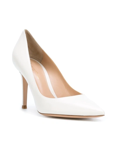 Gianvito Rossi White Patent Gianvito Pumps In White