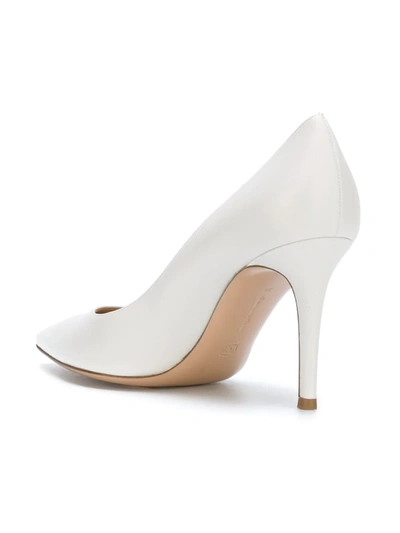 Shop Gianvito Rossi Gianvito 85mm Leather Pumps In White