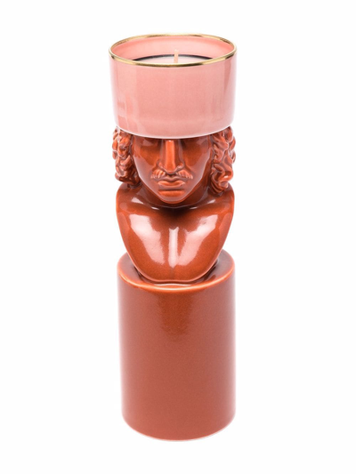 Shop Ginori 1735 Il Letterato Sculpture Candle Holder In Red