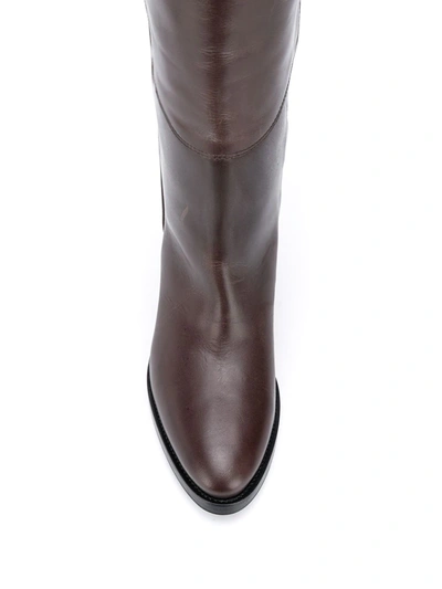 Shop P.a.r.o.s.h Smooth Cowboy-style Boots In Brown