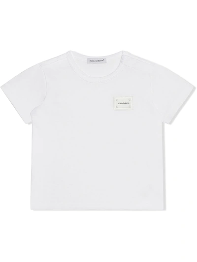 Shop Dolce & Gabbana Logo-tag Cotton T-shirt In White