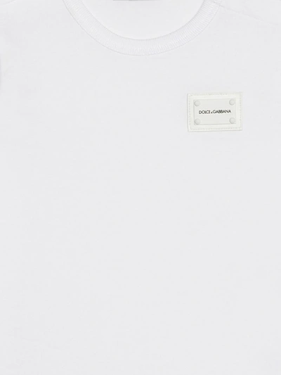 Shop Dolce & Gabbana Logo-tag Cotton T-shirt In White