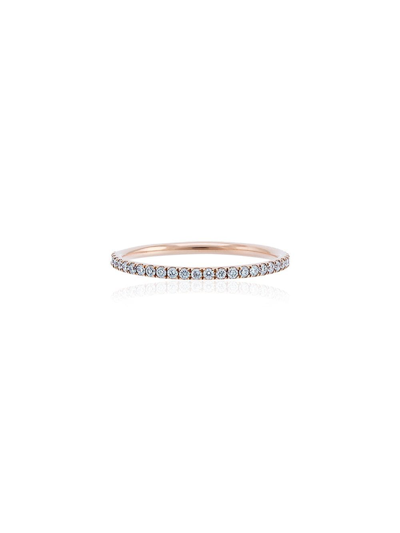 Shop Ileana Makri Rose Gold Thread Band P-d Ring In Metallic