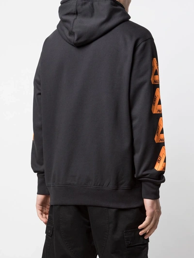 Palace Logo Print Drawstring Hoodie In Black