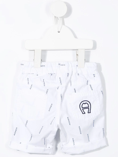 Shop Aigner Logo-print Drawstring Shorts In White