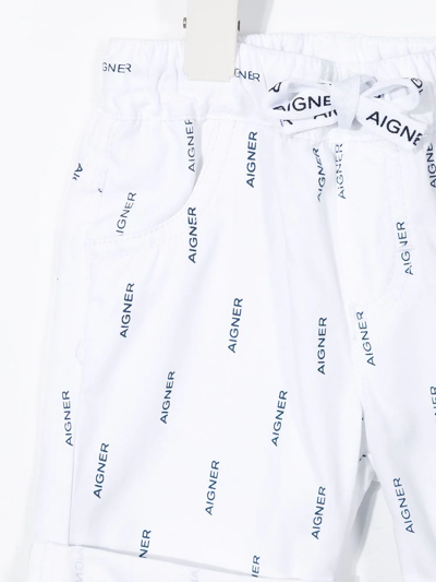 Aigner Logo-print Drawstring Shorts In White