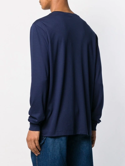 Polo Ralph Lauren Navy Blue Cotton-blend Sweatshirt In Blue
