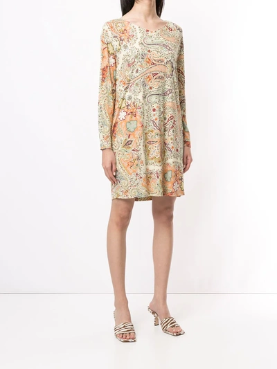 Shop Etro Paisley-print Shift Dress In Multicolour