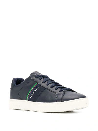 Shop Ps By Paul Smith Stripe Lace-up Sneakers In Blue