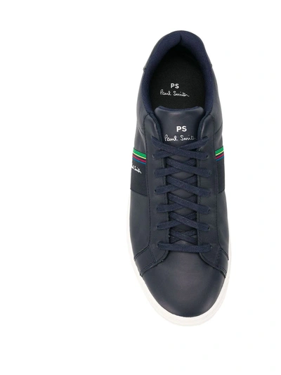 Shop Ps By Paul Smith Stripe Lace-up Sneakers In Blue