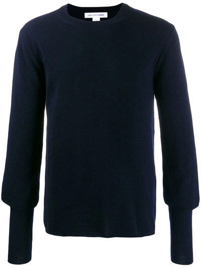 Shop Comme Des Garçons Shirt Plain Slim-fit Jumper In Blue