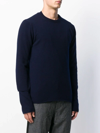 Shop Comme Des Garçons Shirt Plain Slim-fit Jumper In Blue