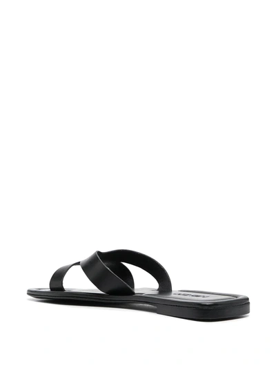 Shop Kenzo Logo-strap Flat Sandals In Black