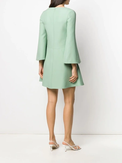 Valentino V-neck Shift Short Dress In Green