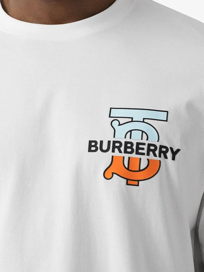 Shop Burberry Monogram-motif T-shirt In White