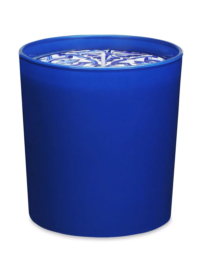 Shop Dolce & Gabbana Blu Mediterraneo-print Scented Candle (250g) In Blue