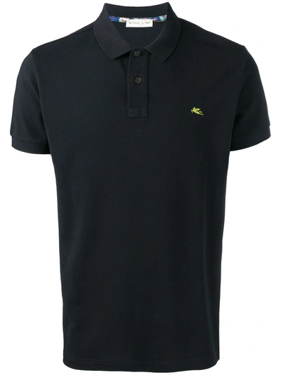 Shop Etro Logo Polo Shirt In 1 Black