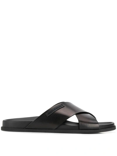 Dolce & Gabbana Criss-cross Strap Slides In Black | ModeSens