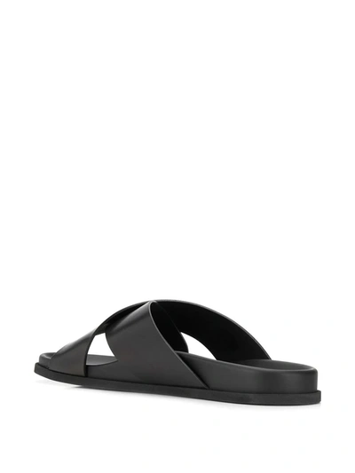 Shop Dolce & Gabbana Criss-cross Strap Slides In Black