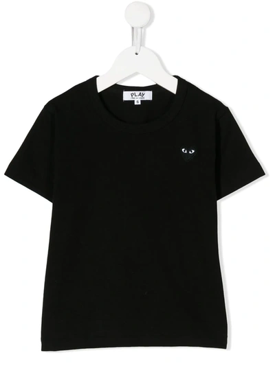 Comme Des Garçons Embroidered Logo Plaque T-shirt In Black