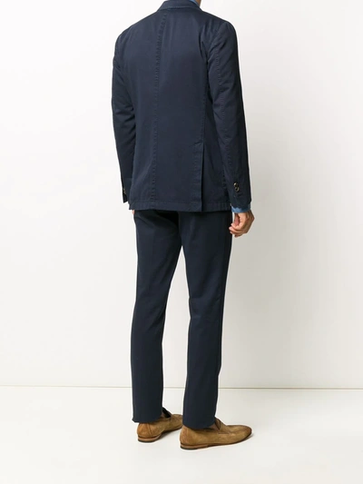 Shop Dell'oglio Single Breasted Suit In Blue