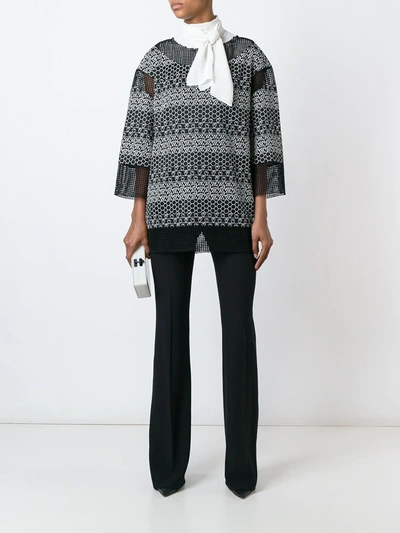 Pre-owned Chanel Panelled Embroidered Blouse In Black