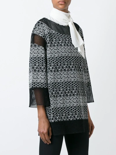 Pre-owned Chanel Panelled Embroidered Blouse In Black