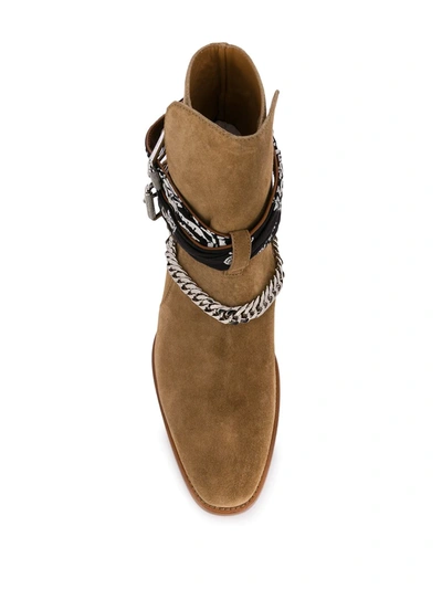 CHAIN-EMBELLISHED ANKLE BOOTS