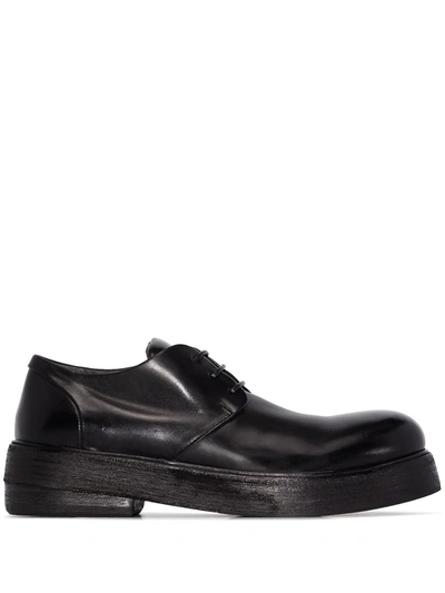 Shop Marsèll Flat Chunky Derby Shoes In Black