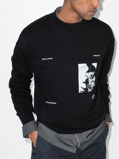 Heliot Emil Graphic-print Crew-neck Sweatshirt In Black