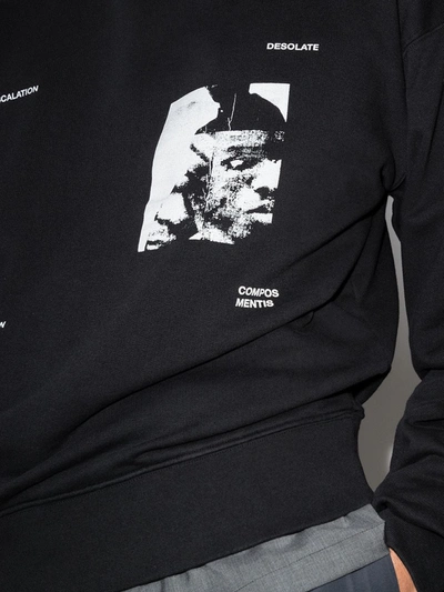 Shop Heliot Emil Graphic-print Crew-neck Sweatshirt In Black