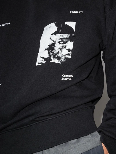 Heliot Emil Graphic-print Crew-neck Sweatshirt In Black