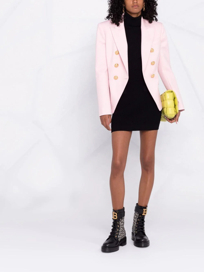 Balmain Black Pencil Mini Skirt With Jewel Buttons In Tweed Woman In Schwarz