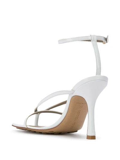 Shop Bottega Veneta Strappy Square-toe Sandals In White