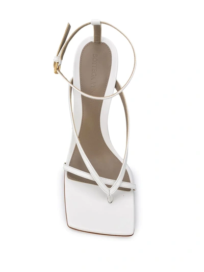 Shop Bottega Veneta Strappy Square-toe Sandals In White