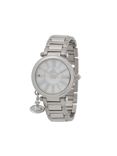 Shop Vivienne Westwood Mother Orb 32mm Watch In Silver