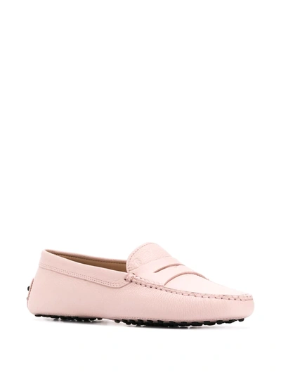 Tod's Light Pink Light Pink Gommino Leather Driving Shoes In Pink