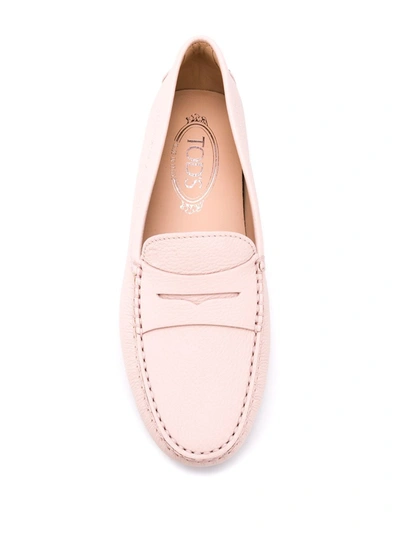 Tod's Light Pink Light Pink Gommino Leather Driving Shoes In Pink