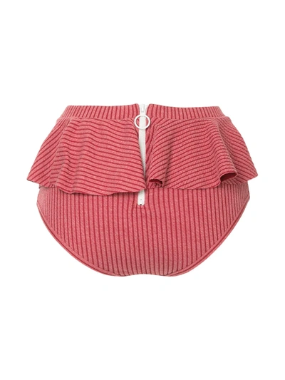 Duskii Venice Ruffled Bikini Bottoms In Red
