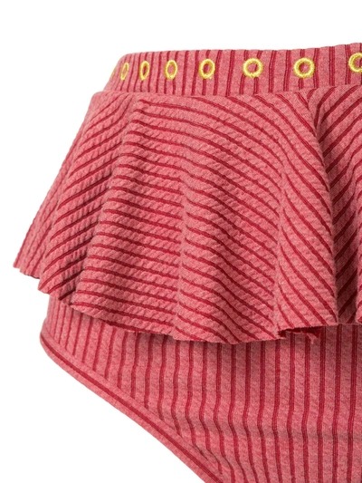 Duskii Venice Ruffled Bikini Bottoms In Red
