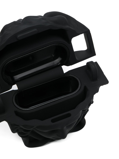 Shop Versace Medusa Earbud Case In Black