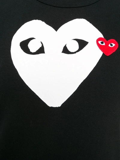 Shop Comme Des Garçons Play Logo Print T-shirt In Black