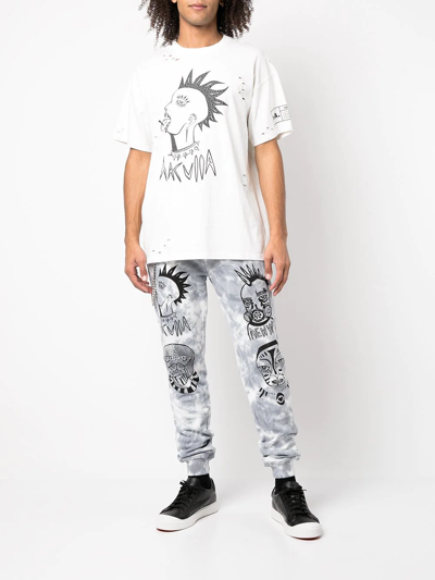 Shop Haculla Hac Punk Cotton T-shirt In White